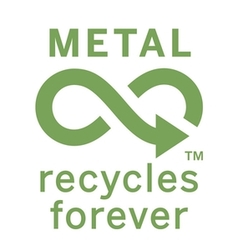 Bild mit der Aufschrift "Metal recycels forever"